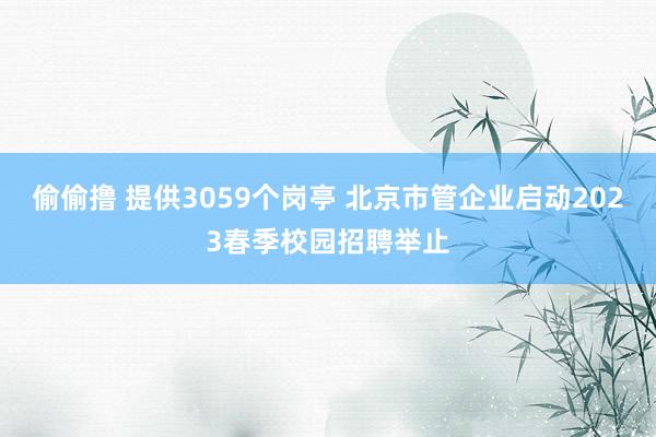 偷偷撸 提供3059个岗亭 北京市管企业启动2023春季校园招聘举止