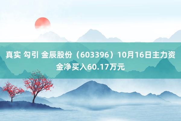真实 勾引 金辰股份（603396）10月16日主力资金净买入60.17万元