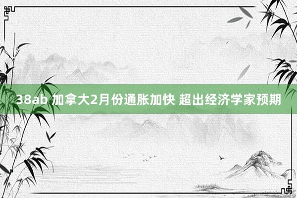 38ab 加拿大2月份通胀加快 超出经济学家预期