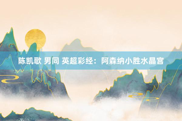 陈凯歌 男同 英超彩经：阿森纳小胜水晶宫