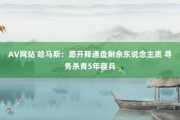 AV网站 哈马斯：愿开释通盘剩余东说念主质 寻务杀青5年寝兵